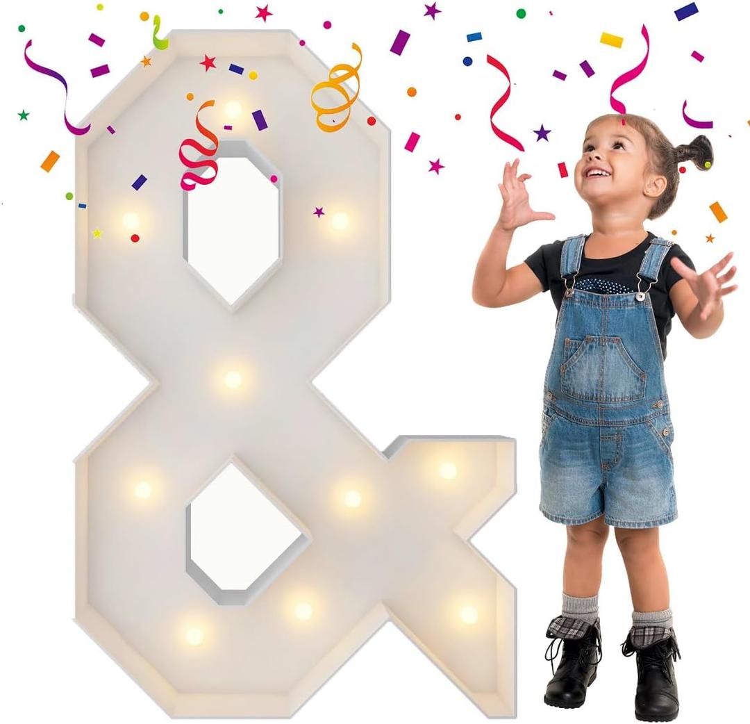 3FT Marquee Light Up Letters, Large Marquee Letters, Mosaic Balloon Frame Letter Big Letter For Engagement Wedding Decorations Birthday Party Backdrop Decor, Balloon Arch Kit Sign 
