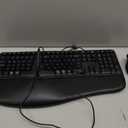 MEETION Ergonomic Keyboard and Mouse, Wireless Keyboard with Vertical Mouse, Split Curved Keyboard with Wrist Rest, Natural Typing USB Receiver Rechargeable Full Size, Windows/Mac/PC/Laptop, Large (Black)