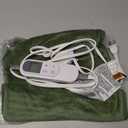 Berkshire Weighted Heating Pad for Pain Relief -18"x33" Electric Heat Wrap with 10 Heat Settings, Auto Shut Off -Targets Back, Neck, Shoulder, Leg, Abdomen Cramps -Machine Washable & Portable (Dark Sage)