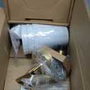 MOKATNG Bathroom Light Fixtures, 3-Light Brushed Gold Vanity Lights, Bathroom Lighting Fixtures Over Mirror with Flared White Fabric Shade, Modern Wall Sconces for Living Room Hallway