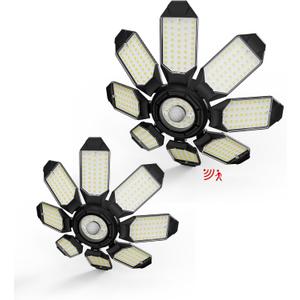 Motion Sensor Garage Light, 250W Motion Sensor Light Indoor,Deformable Garage Lights Ceiling LED,25000LM Super Bright Motion Activated LED Shop Light for Stairway,Basement 2Pack