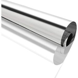 One Way Window Film Daytime Pravicy Window Film Mirror Effect Reflective Self-Adhesive Decorative Heat Control Anti UV Window Tint Film for Home and Office Silver&Silver 2Mil 17.7 Inch x 6.5 Feet