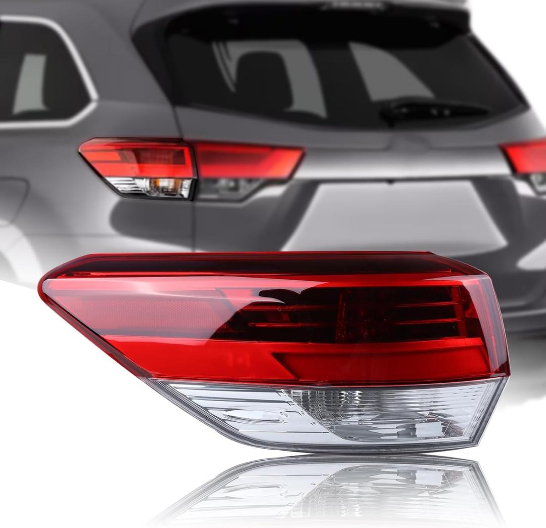 Outer LED Tail Light Rear Lamp Assembly Compatible with 2017-2019 Toyota Highlander Left Driver Side 81560-0E161 TO2804143