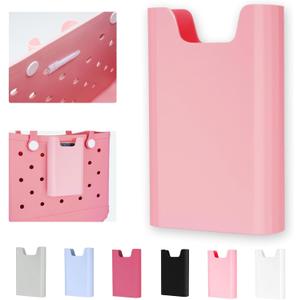 2 x Silicone Phone Holder for Bogg Bags, Attachment for Beach Bags, Phone Holder for Bogg & Similar Beach Bags, Compatible with Most Mobile Phones, Light Pink