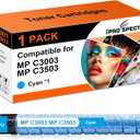 MP C3503 MP C3003 Toner Cyan 841813 841814 841815 841816 Toner Cartridge Replacements Compatible for Ricoh Aficio Lanier Savin MP C3003 MP C3503 MP C3004 MP C3504 Printer (Cyan)