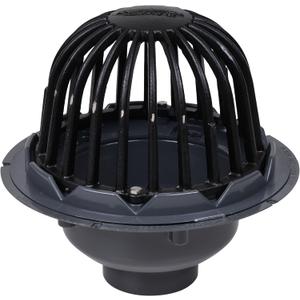 Oatey 78023 PVC Roof Drain with Cast Iron Dome, 3-Inch, Black