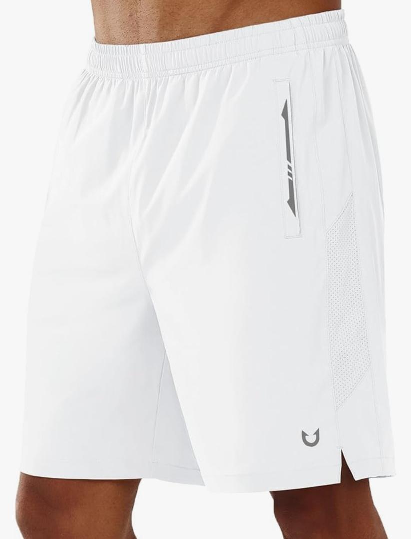 NORTHYARD Men's Running Athletic Shorts 5"/ 7"/ 9" Workout Gym Short Tennis Quick Dry Active Sport Hiking Basketball M, White