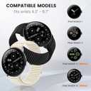 Nylon Loop Sport Bands Compatible with Google Pixel Watch 4/3/2/1 45mm 41mm Band, Upgraded All-Steel Connector, Soft Breathable Braided Replacement Straps for Women Men