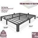 Bilily 10 Inch Low Bed Frame Full with Round Corner Legs,3500 LBS Heavy Duty Low Profile Full Size Bed Frame Metal Platform, No Box Spring Needed, Easy Assembly, Noise-free, Headboard Compatible,Black