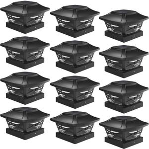 Davinci Lighting Renaissance Solar Outdoor Post Cap Lights - Includes Bases for 4x4 5x5 6x6 Posts - Bright LED Light - Slate Black (12 Pack) Davinci Lighting Renaissance Solar Outdoor Post Cap Lights - Includes Bases for 4x4 5x5 6x6 Posts - Bright LED Light - Slate Black (12 Pack)
