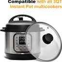 Tempered Glass Lid for Instant Pot 3 Quart - 7.6-Inch Pressure Cooker Accessories,Replacement Parts with Silicone Top Knob & Steam Vent - Heat-Resistant, Dishwasher Safe