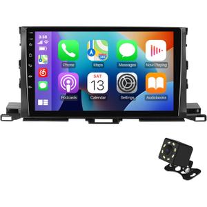 10.1 Inch IPS Touchscreen Android 13 Car Stereo for Toyota Highlander 2014-2019 with Wireless CarPlay & Android Auto 2+32GB Car Radio, Support GPS, WiFi 6, Bluetooth,5.4, FM, Backup Camera, SWC, USB