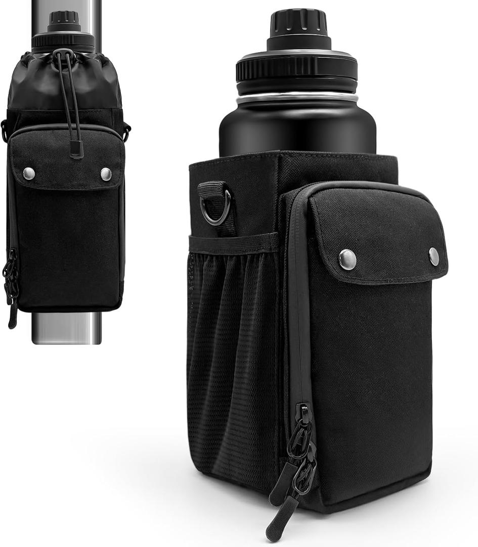 Heavy-duty Magnetic Gym Bag for Men &Women with Multiple Pockets,Magnetic Bottle Bag Included 4 Built-in Strong Magnets, Ideal for Gym,Sports Activities (Black,No Bottle)