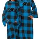 FOCO Carolina Panthers NFL Buffalo Plaid Oversized Wearable Throw Blanket - 48" x 71"