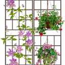 LZRS 2 Pack 83x20in Rustic Iron Arch Decoration Garden Trellis with Metal Coating Perfect for Supporting Climbing Plants Outdoor, Roses, Vines, Flowers, and Vegetables, Brown