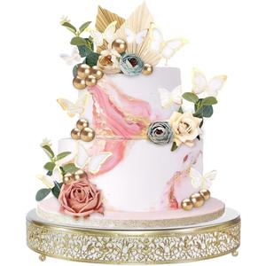 Cake Stand, Metal Round Cupcake Dessert Stand Cake Display Holder for Wedding Party Birthday Baby Showers Anniversary, Gold 16"