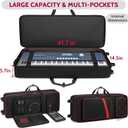 BOSSTIN 61 Key Keyboard Case with Wheels, Internal Size: 41.7"x 14.5"x 5.7", Waterproof Padded Rolling Gig Bag Keyboard Piano Case for 61 Key Piano Keyboard (Red), 42"x 14.5"x 6"