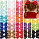 JOYOYO 40Pcs 4.5" Hair Bows Alligator Clips, Grosgrain Ribbon Girls Bows Clips Barrettes Hair Accessories for Baby Girls Toddlers Kids Teens (4.5inch,20 Colors in Pairs)