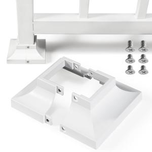 4pcs Post 2" Aluminum Deck Post Base Cover, Post Skirt, Handrail, Stair, Porch, Deck Railing Base Brackets Covers (White) (Post 2"x 2" Base 4.5"x4.5")