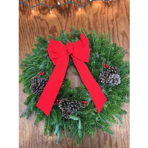 Outdoor Christmas Wreath for Front Door, Christmas Wreaths 20in Indoor Christmas Wreath, PVC Tips, Bow Ribbon, Christmas Door Banner
