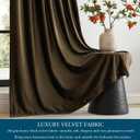 PRIMROSE Brown Velvet Curtains 120 inch Long for Living Room,Set of 2 Panels Blackout Rod Pocket Back Tab Window Treatment Room Darkening Heavy Decorative Curtains Drapes for Bedroom