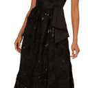 Adrianna Papell Women's Soutache Floral Combo Gown (Black), 16