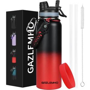 40 oz Insulated Water Bottle with Straw& Spout 2-in-1 Lid, Triple Wall Vacuum Stainless Steel Cold 48H, Leak Proof Sports Metal Flask Jug with Paracord Handle, Black Red (Ice Coke) 40 oz Insulated Water Bottle with Straw& Spout 2-in-1 Lid, Triple Wall Vacuum Stainless Steel Cold 48H, Leak Proof Sports Metal Flask Jug with Paracord Handle, Black Red (Ice Coke)