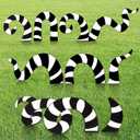 DIYDEC 8pcs Halloween Sandworm Yard Decorations Halloween Stakes Outdoor Decorations Black and White Sandworm Yard Signs Scary Spooky Outdoor Decor for Lawn Patio Garden Pathway Home