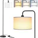 [Upgraded] LED Floor Lamp for Living Room, 3 Color Temperature Floor Lamp with Foot Switch Modern Standing Lamp Tall Pole Floor Reading Lamp for Bedroom, Study Room, Office, 9W Bulb Included, Black