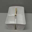 rejomiik Portable Shower Caddy Basket Plastic Cleaning Caddy Organizer Storage Tote with Handle for Bathroom, College, Dorm Room Essentials, White