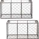 DII Chicken Wire Collection Farmhouse Vintage Wall Baskets, Small Basket, Vintage Grey