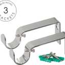 Ivilon Window Curtain Rod Decorative End Cap Design, 1 Inch Rod, 48 to 86 Inch. Chrome