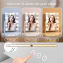 Vanity Makeup Mirror with Lights,3 Color Lighting Modes Detachable 10X Magnification Mirror Touch Control,360Rotation, White (14.6Inch)