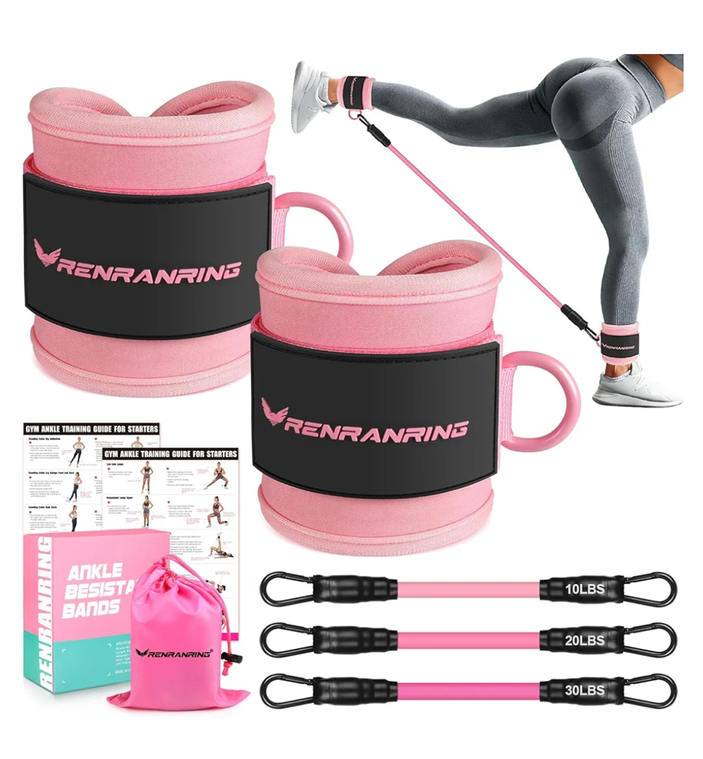 Ankle Resistance Bands, Ankle Bands for Working Out with Cuffs, Ankle Resistance Band, Glutes Workout Equipment, Butt Exercise Equipment for Women Legs and Glutes