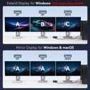 Displayport Splitter 3 Monitors Dual DP with HDMI Adapter 4K60Hz Extended Display 1 in 3 Out Displayport MST Hub for Multiple Monitors Compatible for PC, Graphics Card, Lenovo, HP and More