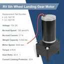 142178 Electric RV 5th Wheel Landing Gear Motor Replacement for Lippert Venture Atwood & Stromberg Carlson Landing Gear Systems 5500 lbs Replace# LG-142178 LC-142178