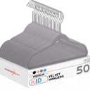 HOUSE DAY 14 Inch Kids Velvet Hangers 50 Pack, Durable Big Kid Hangers for Youth, Teen, Non Slip Kids Felt Hanger, Cute Childrens Hanger for Closet, Grey (Gray)