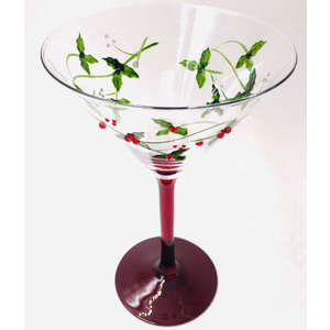 Lenox 893570 Holiday Decal 4-Piece Martini Glass Set, Christmas Dinnerware, Hosting