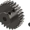 Pinion Gear, Steel, 50T, MOD0.53 / 48P, Screw Hole for 5mm Motor Shaft?Black