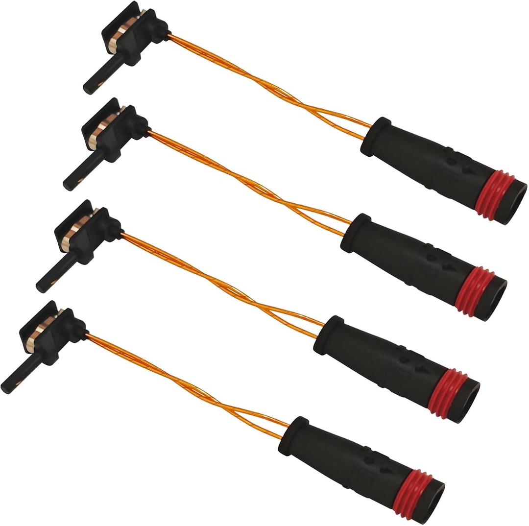 Brake Sensor Brake Pad Wear Sensor Front and Rear for Mercedes-Benz W211 W220 E350 E500 C300 C350 CL500 CL600 CLK320 Accessories, Brakes Pad Alarm Line Replacement 2115401717 2205400617(4PCS)