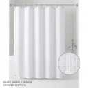 White Waffle Weave Fabric Shower Curtain (72" x 72") – Hotel Quality Heavy-Duty Fabric Shower Curtain with Rust-Resistant Metal Grommets & Water-Repellent Coating