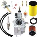 CDZWJ 250 Carburetor+14451-00-00Air Filter +HF143 Oil Filter+Fuel Gas Petcock Compatible with 1992-2000 Yamaha Timberwolf YFB 250 YFB250FW YFB250FWL Yamaha Moto 4