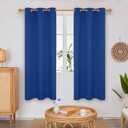Deconovo Room Darkening Thermal Insulated Blackout Grommet Window Curtain Panel for Living Room, Greyish White, 42x63 Inch, 1 Panel