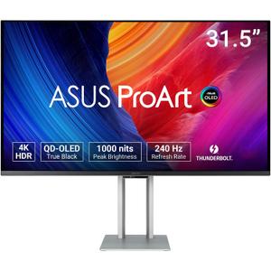 ASUS ProArt PA32UCDM 32 Inch 4K 240Hz OLED Professional Monitor for Mac | QD OLED, Delta E<1, Thunderbolt 4 PD 96W, Dolby Vision, Ergonomic Stand, 99% DCI-P3, Dolby Vision, DisplayHDR True Black 400