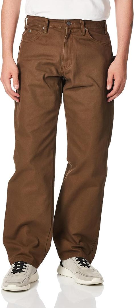 Dickies mens Sanded Duck Carpenter jeans, Timber, 34W x 32L US (Brown Duck)