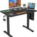 STARY Electric Standing Desk Adjustable Height Sit Stand Home Office Desk with Splice Board (40x24, Black Desktop/Black Frame)