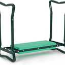 Backyard Expressions Garden Kneeler & Seat  2-in-1 Garden Stool and Kneeler, Foldable Gardening Bench with Cushioned Pad for Weeding, Planting & Yard Work (Green)