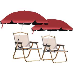 Blissun Beach Umbrella with Clamp, Adjustable Umbrellas for Chair, UPF50+ Sun Shade Umbrella for Beach Chair, Wheelchair, Camping Chair, Patio Chair, Golf Carts (Chair Not Included)