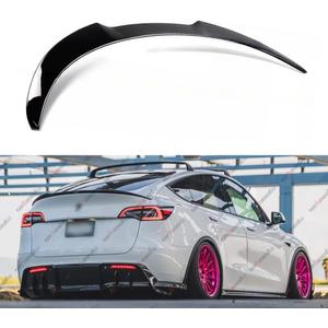 Rear Spoiler Compatible with 2020-2024 Tesla Model Y, MV Style Duckbill Trunk Exterior High Kick Tail Deck Lid Splitter Wing Lip 2020 2021 2022 2023 2024 (Glossy Black)