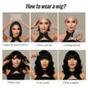 Blonde Wigs for Women Short Wavy Bob Wig With Bangs Heat Resistant Synthetic Wigs for Daily Party Cosplay Costume Wig Use